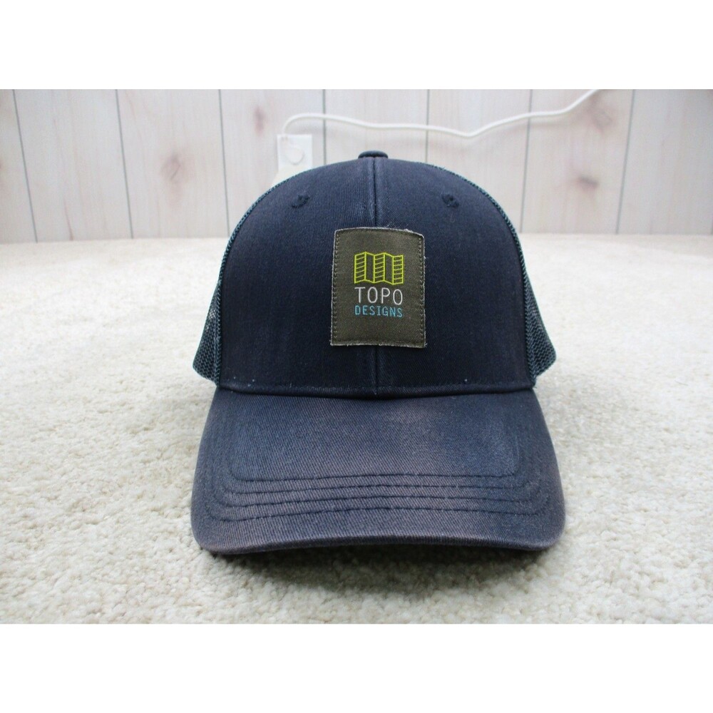 Topo Designs Hat Cap Snap Back One Size Blue Trucker Mesh Back Outdoors Mens